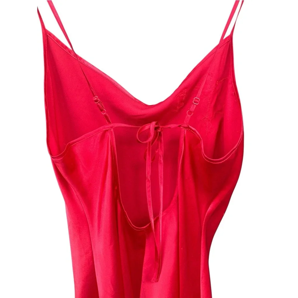 Victoria's Secret Vintage Y2K Red Lace Slip Dress Chemise Nightgown Size S